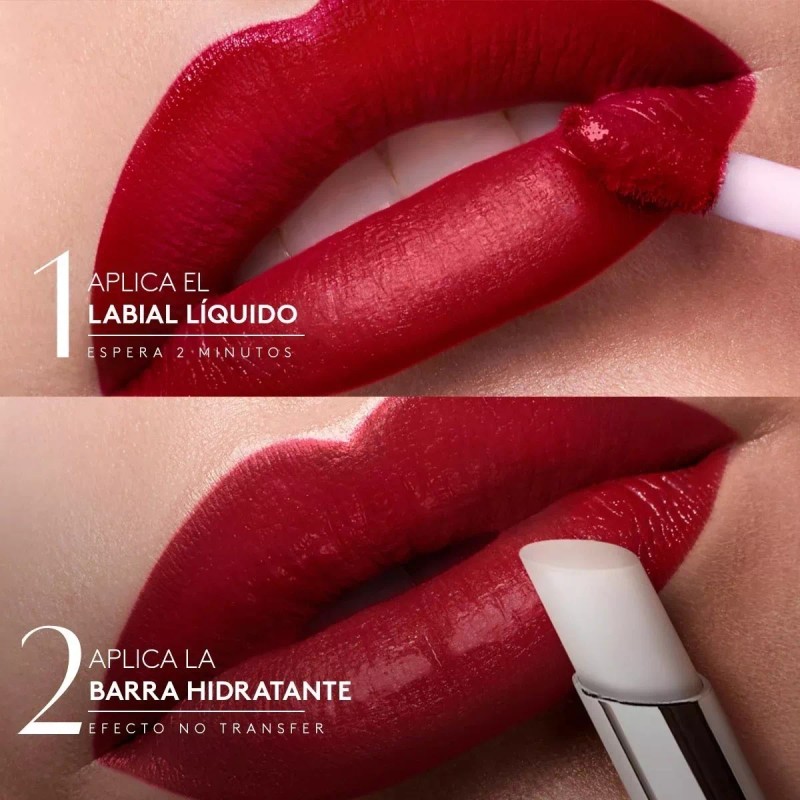 Ésika Labial Ésika Dúo Tattoo Colorfix color rojo tentación satinado