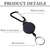 2PCS Extendable Badge Holder with Key Belt Retractable Heavy Duty