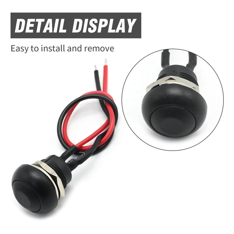 Anxingo 2 PCS Mini Round Waterproof Momentary Push Button Switch,