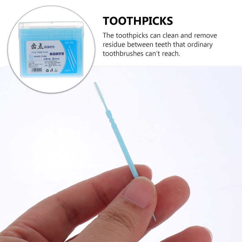 EXCEART Interdental Picks, 1060 Pieces Double Ended Plastic Sticks Cleaning