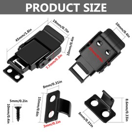 Tunejoy Turnbuckle Stainless Steel Box Lock Lever Lock Cap Lock with 16 Pieces Screws for Case Box Toolbox Drawer Chest Pack of 4 Black