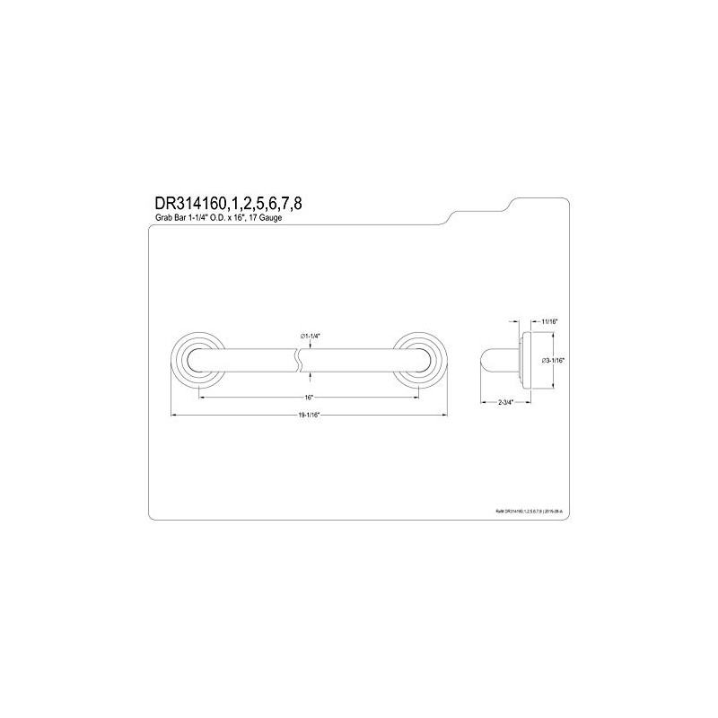 Kingston Brass DR314162 Designer Trimscape Restoration Decor 16-Inch Grab Bar