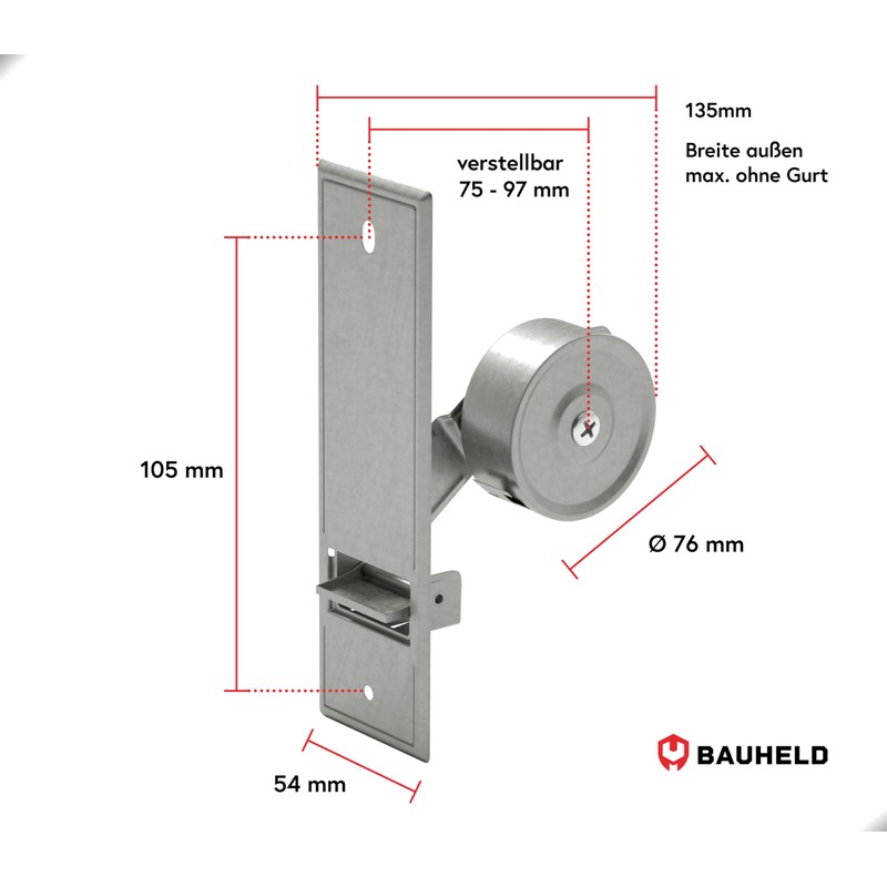 BAUHELD® Roller Shutter Belt Winder Flush-Mounted [Made in Germany] -