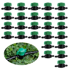 Drip Irrigation Valves,Drip Irrigation Shut Off Valve Barbed Valves FittingsFits 1/4 Drip Irrigation Tubing Water Flow Control for Drip Sprinkler Garden System(25PC-1/4 Drip Valve)