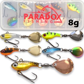 Paradox Fishing Infinity Jig Spinner Set di 5 esche da 8 g – Spin Jig per pesce persico, esca luccioperca, luccio, spinnerbait spinnbait spinnn esche da persico