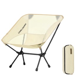 CAMEL CROWN Portable Camping Chair Lightweight Compact Folding Chair Mesh for Outdoor Camp Travel Beach Picnic Festival Hiking Backpacking White