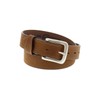 Silver Creek Plain Brown Leather Belt with Brushed Silver Buckle