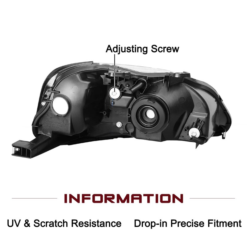 JSBOYAT OE Style Headlight Assembly Pair for 1999 2000 Honda