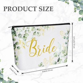 Bride Gifts Bride Makeup Bag Bride to Be Cosmetic Bag for Wedding Day Daughter Bridal Party Engagement Gift Travel Cosmetic Pouch, 9.1 x 5.9 Inch