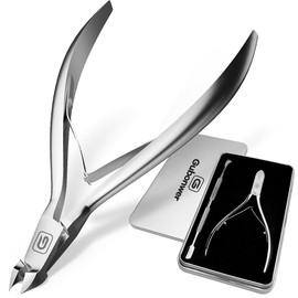 Cuticle Trimmer 3/4 Jaw Extremely Sharp Cuticle Nippers Scissors Stainless Steel Clippers Cutter Remover Pedicure Manicure Nail Tool, cuticle pusher (Cuticle Nippers+Cuticle Pushers/Silver-S)