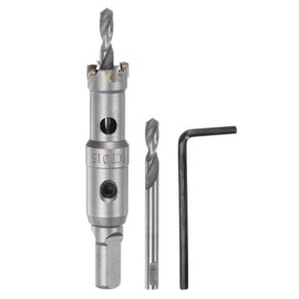 QUARKZMAN Metal Hole Saw Carbide Cutter 15 mm / 0.59 Inch Diameter for Stainless Steel Metal Aluminium Alloy Copper Brass Plastic with Extra Centre Bit