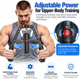 3-in-1 Hydraulic Arm & Chest Trainer – Adjustable Power Twister with Ab Roller