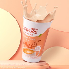 Senpure Instant Milk Tea Kit with Milk Tea Powder DIY Sugar Pack Nata de Coco Serve Cold or Hot Drinks (Original Flavor 6 Pack)