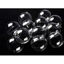 Plastic Ball Ornament, 70mm, Clear , Pack of 12 (70 mm)