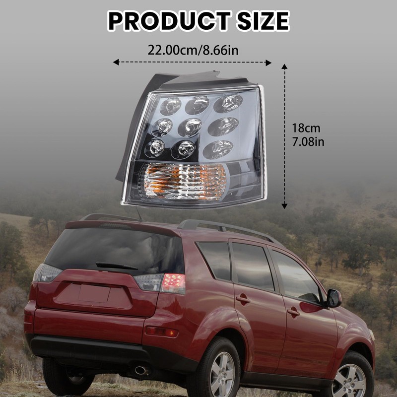 Clidr Right Side Tail Light Assembly for Mitsubishi Outlander EX