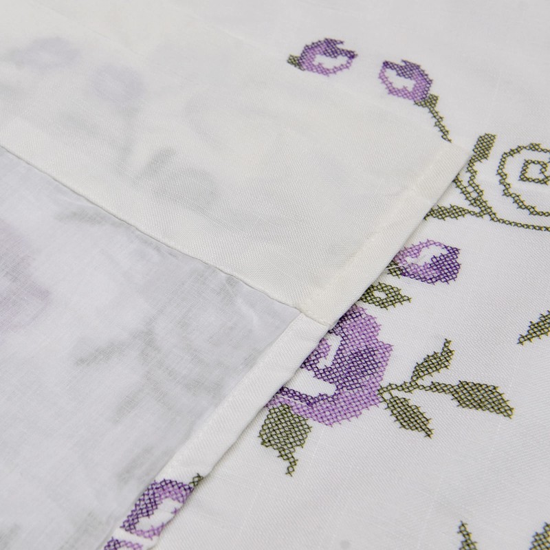 Serenta Classic Embroidery Valance, 60"x19" (Lilac Roses)