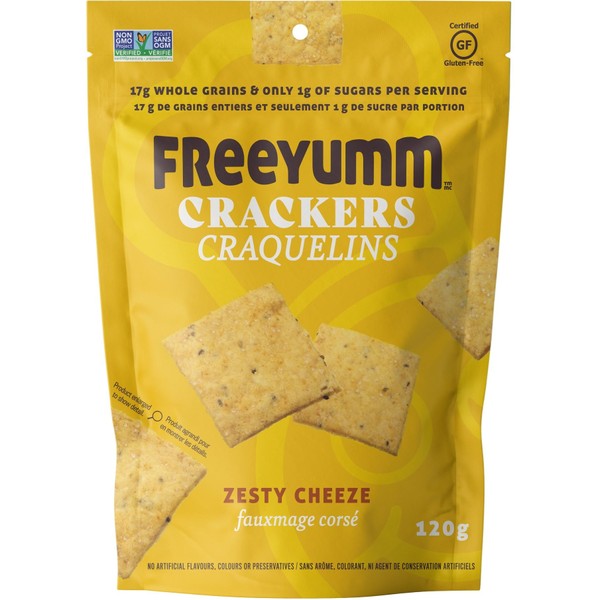 FREEYUMM CRACKERS ZESTY CHEEZE 120g