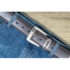Ossi Leather Lined Jeans Belt in Brown (32" - 36")