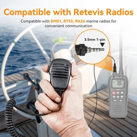Retevis RM01 1-pin 3.5mm Shoulder Speaker Mic, Compatible with RM01, RT55 and RA26 VHF Marine Radio, 3.5mm Audio Jack(1 pack)