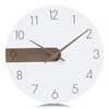 Lafocuse Modern White Wall Clock Silent Wooden Boards Frameless Quartz