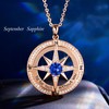 BELLNA S925 Necklace Birthstone Compass Gift for Women Jewelry Sterling
