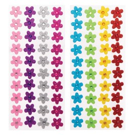 Baker Ross Foam Rubber Stickers "Flowers with Gems" (Pack of 80) - for Children to Craft and Design in Spring, 2