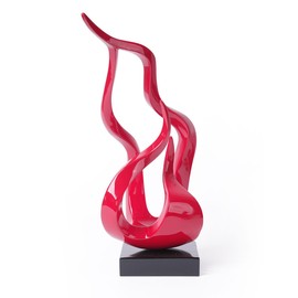 NENBOLEC Abstract Sculpture Decor Modern Arts Flame Figurine Table Centerpiece Statue Polyresin Red 16.5 inch