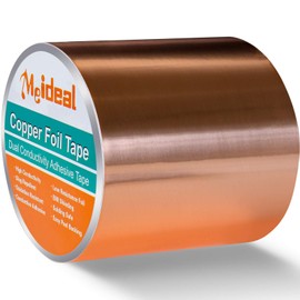 Meideal Copper Foil Tape (4" X 118") with Dual Conductive Adhesive Copper Tape for Guitar, Electrical Repairs, Arts & Crafts, Stained Glass, Paper Circuits, Soldering, Grounding, Home Decor