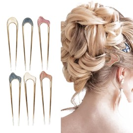 6PCS U-Shaped French Hair Pins for Women - Strong Hair Pins for French Twist, Elegant Hair Accessories for All Hair Types
