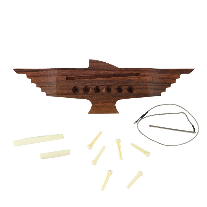 10PCS 6 String Acoustic Guitar Bridge Rosewood Set Musical Instrument