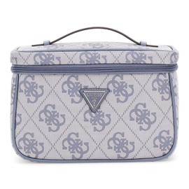 GUESS Kosmetiktasche Toiletry Train Case Slate Logo blaugrau