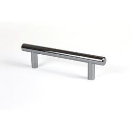 GedoTec Linea Bar Handle Chrome Railing Handle Kitchen Furniture Handle Diameter 12 mm Round Drilling Distance 160 mm Solid Steel Furniture Fittings Pack of 1