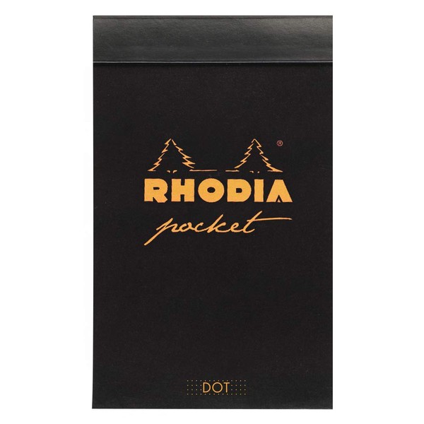 Rhodia Pocket Pad, 7.5 x 12cm, Dot, 80 g, 40 Sheets - Assorted Colours