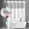 JYhoney White No Hook Shower Curtain with Snap in Liner,