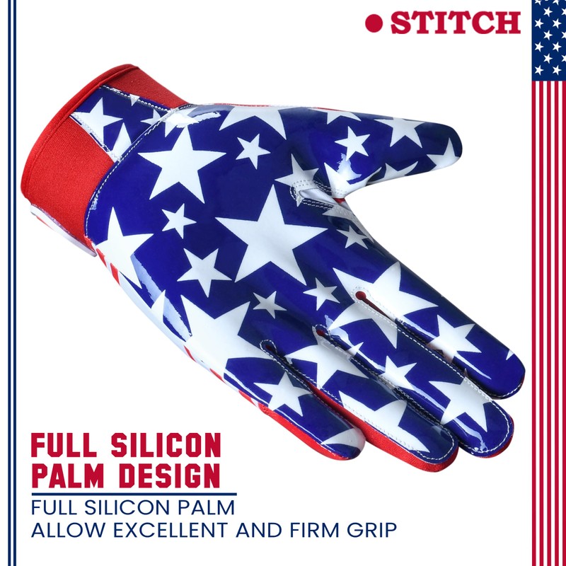 Dot Stitch Football Gloves (USA, Youth X-Large)