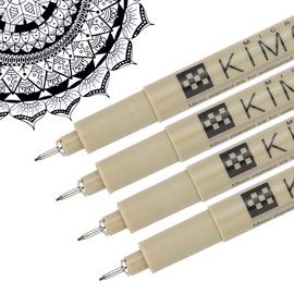 PATIKIL Micro Pen Fineliner Pens, 4Pcs 0.35mm Fine Point Drawing Pens Waterproof for Archival Artist Calligraphy Illustration Journaling Sketch, Black