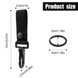 2pcs Belt Key Holder, Heavy Duty Belt Key Holder with Metal Snap and Nylon Molle Strap Duty Belt Key Clip Belt Clip Duty Belt Accessories
