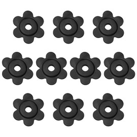 Qulkws 10 Pieces Garden Flag Stoppers Flag Pole Rings for Flags Pole Holder Black Flower Shape Flags Stoppers for Indoor Outdoor Small Yard Use