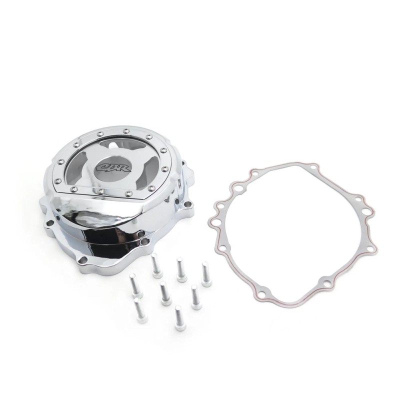 Secret-E Chrome Left Engine Stator Cover See Through For Honda