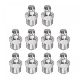 uxcell 304 Stainless Steel Straight Grease Fitting M10 x 1mm Thread Hydraulic Grease Fitting Accessories, 10Pcs