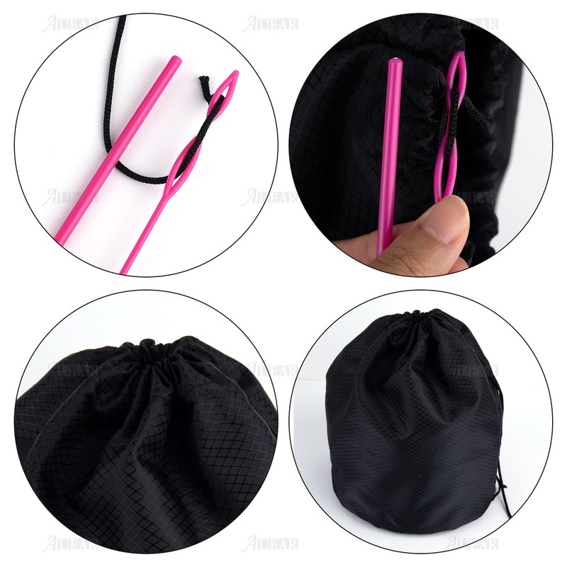 AUEAR, 4 Pack Drawstring Threader Plastic Flexible Nylon Needle Drawstring