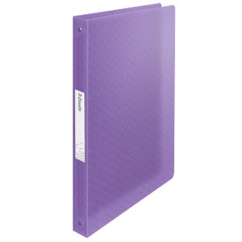 Esselte Ring Binder, 140 Sheet Capacity, 20mm Spine, 4 Ring A4 Folder, Soft Cover File, Home/Office Use, Embossed Pattern, Colour'Breeze Range, Lavender, 628438