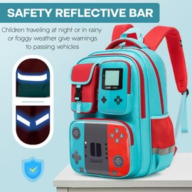 Beaulyn Kids School Backpack for Boy, 17.3″ Gamer Boy Backpack, Muti-Pockets Travel Bookbag for Elementary & Middle School Student Ages 6-14