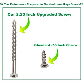 Satin Silver Nickel Finish Wood Screws 9 X 2-1/4 Inch – Extra Long Steel Door Hinge Screws - Door Security Screws - 24 Pack