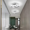 EIDISUNY LED Ceiling Light Modern Ceiling Lamp Silver Square Simple