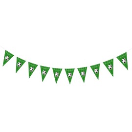 Football Party Paper Bunting Banner with 10 Triangle Flags,Party Decor Football Soccer World Cup Bunting Banner for World Cup Party Decorations,Football Birthday Party Supplies Banner for Boys Kids