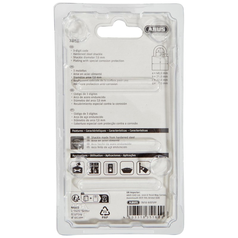 ABUS 7850C Combination Padlock, GEEal78
