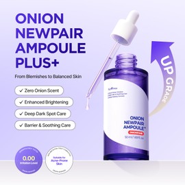 ISNTREE Onion New Pair Ample Plus 1.7 fl oz (50 ml), Trouble Skin Care, Beauty Serum, Moisturizing, Purple Onion Extract, Niacinamide, Barrier Care, Transparent, Moisturizing, Moisture Charging, Skin
