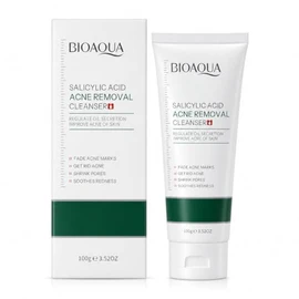 BIOAQUA Limpiador Facial con Ácido Salicílico, 100 g, para Acné y Poros, Piel Grasa y Mixta