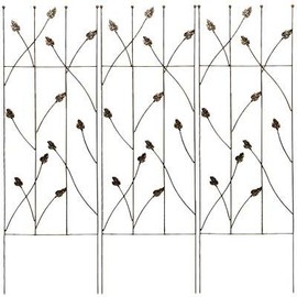 BestNest Set of 3 Gardman Leaf Trellises, Antique, 60" H Each
